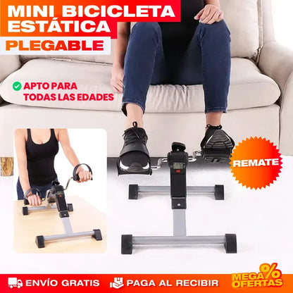 MINI BIBICLETA ESTÁTICA PLEGABLE +🎁 MANUAL DE EJERCICIOS GRATIS!